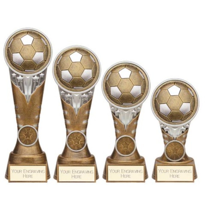IKON TOWER FOOTBALL TROPHY - 4 SIZES - 15CM TO 22.5CM